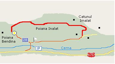 Harta  Baile Herculane - Catunul Inalat